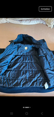 Carhartt Kodiak Blouson Herrenjacke L blau Nylon Kapuze Reißverschluss