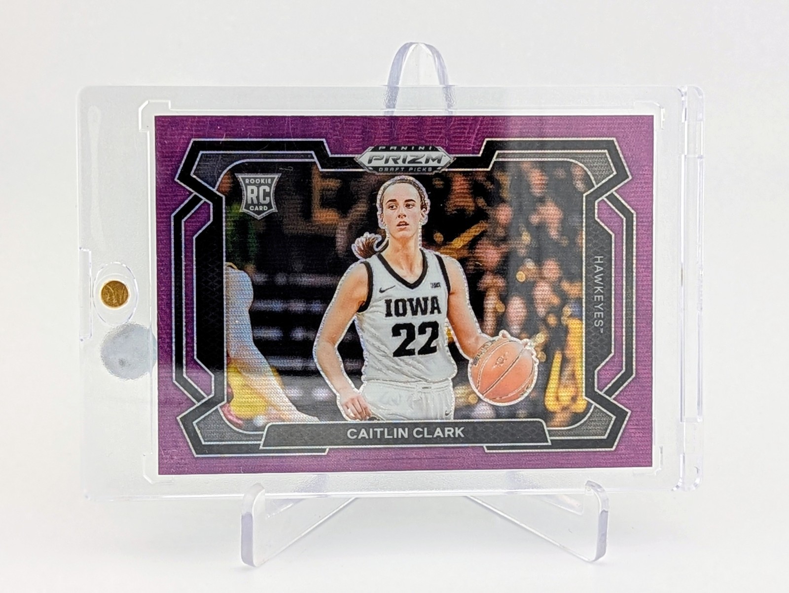 CAITLIN CLARK RC Variation Purple Wave 2024 Panini Prizm Draft 57 Iowa Hawkeyes