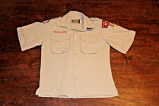 Boy Scouts of America BSA Youth Shirt Tan Medium Vented Poly Microfiber Soft