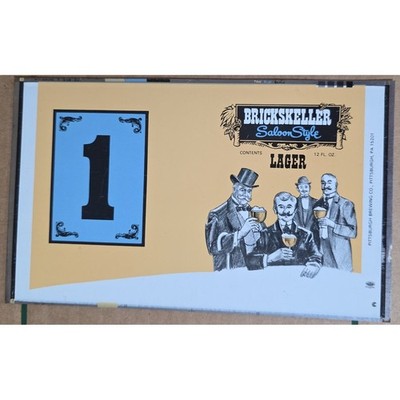 Brickskeller Saloon Style Lager Beer flat unrolled Can Vintage Pittsburgh