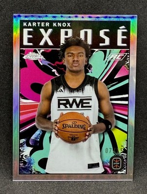 Karter Knox 2023-24 Topps Chrome OTE EXPOSE REFRACTOR #d 7/15 RC Razorbacks SSP
