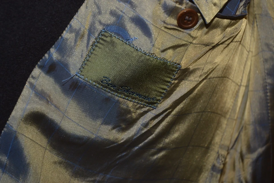 Ben Sherman men's chocolate brown wool & cashmere blend overcoat size 42 R - Image 3 of 4