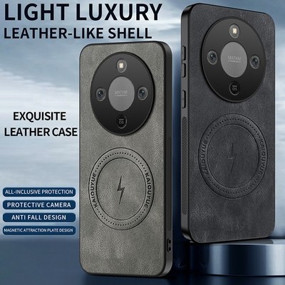 For Honor X9d 5G, Retro Leather Shockproof Phone Case Hybrid Armor Cover