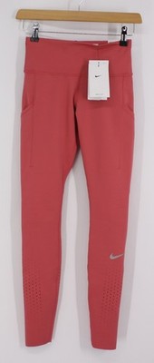 NIKE EPIC LUXE LEGGINGS WOMENS TIGHT FIT MID RISE FULL LENGTH XS PINK RRP £75 AD