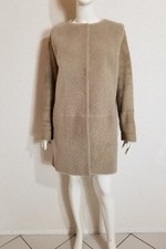 Strenesse schlichter femininer Lammfell Mantel Leder Fell Beige Boxy