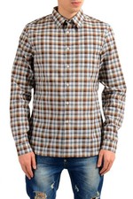 Prada Men's Plaid Multi-Color Long Sleeve Dress Shirt Size 15.5 16 16.5