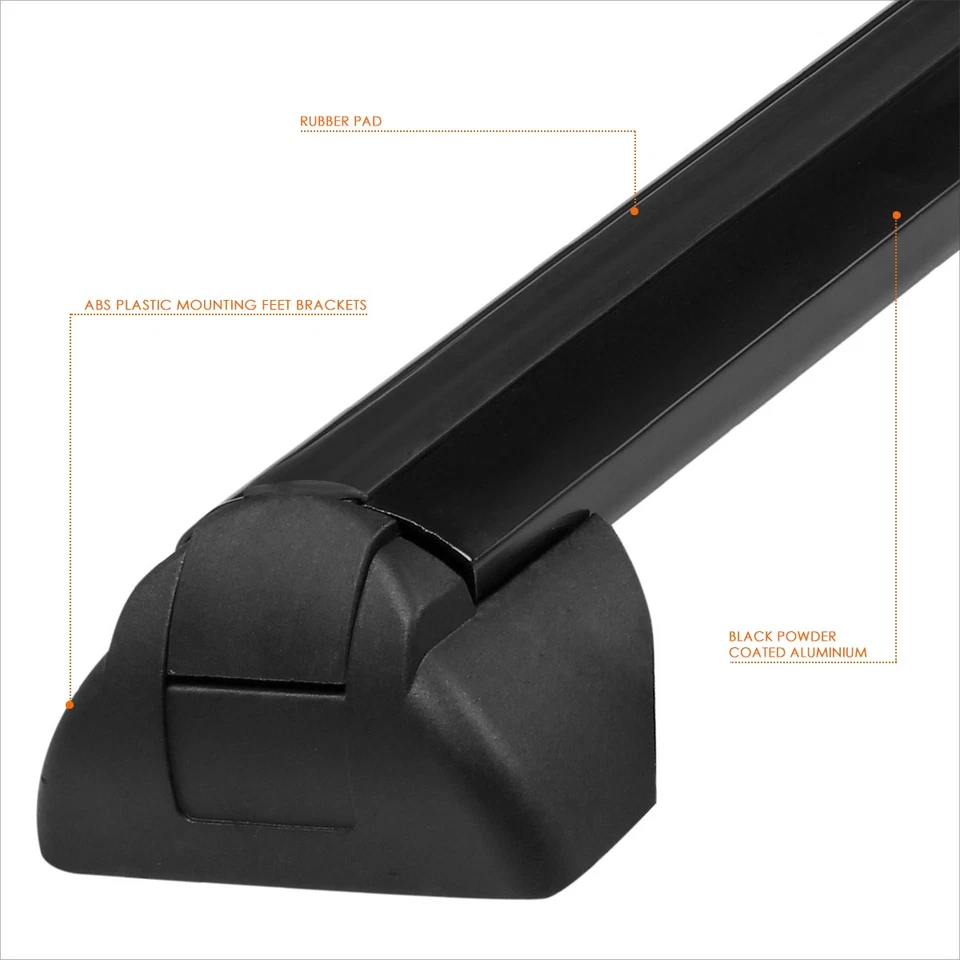 For 02-07 Saturn Vue OE Style Aluminum Roof Rack Crossbar Baggage Carrier Black - Image 4 of 4