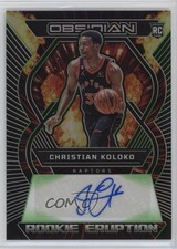 2022 Panini Obsidian Electric Etch Green 16/25 Christian Koloko #RE-KTC Auto 3d3