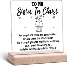 Christian Gifts for Women Sisters Clear Desk Decorative Sign Bible Verse Religio