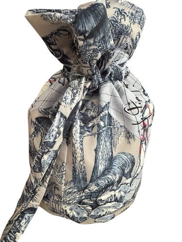 DIOR -Around The World Drawstring Pouch LARGE 12x12x8 in VIP Authentic Gift New - Picture 8 of 23