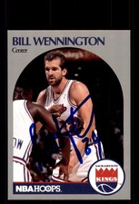 Signed Basketball Card Auto Bill Wennington 1990-91 Hoops #431 Sacramento Kings