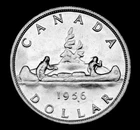 1956 silver dollar of Canada superb unc. coin super details mintage of 209092