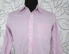 Lauren Ralph Lauren Men's Dress Shirt 15.5 34/35 Classic Fit Non Iron Pink Plaid