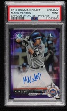 2017 Bowman Draft Chrome Pick Purple Refractor Mark Vientos PSA 9 MINT Auto 4n0