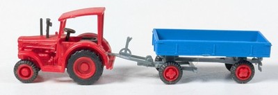 Preiser N 79502,  Hanomag-Schlepper mit Anhänger, NO BOX #BE1811
