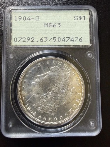 1904-O New Orleans Morgan Silver MS63 Old PCGS Rattler Holder