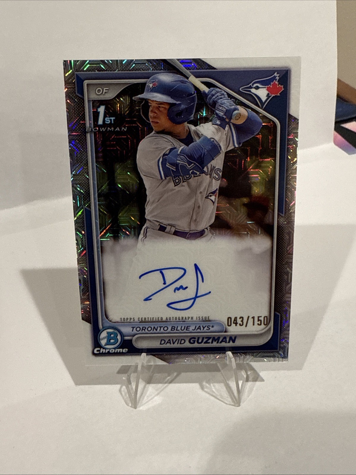 DAVID GUZMAN 2024 BOWMAN CHROME 1ST HTA CHOICE AUTOGRAPH AUTO /150