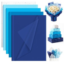 Blue Tissue Paper Bulk 20x14 Inch 500 PCS Sheets 5 Colors Gift Wrap Crafts