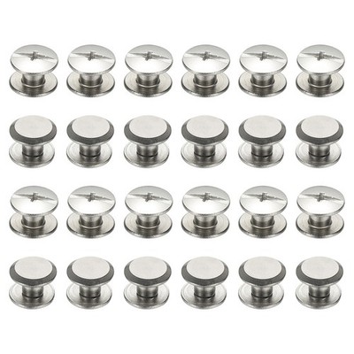 Für Chicago Screws, 24 Stück 4x4mm Kreuzschlitz-Bindeschrauben, Silber
