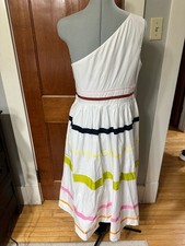 J.Crew One-Shoulder Striped Dress Size 6 NWT | Cotton Mini Summer Dress