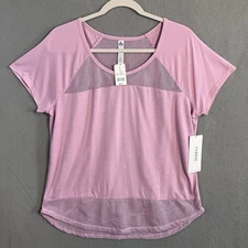 RBX Women's Mesh Insert Athletic T-Shirt XL Wisteria Heather NWT
