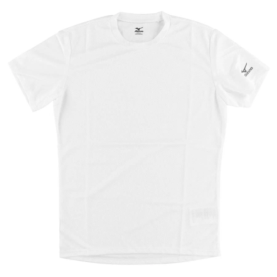 Mizuno Mens Running Short Sleeve Shirt White S, Color: White - Image 3 of 3