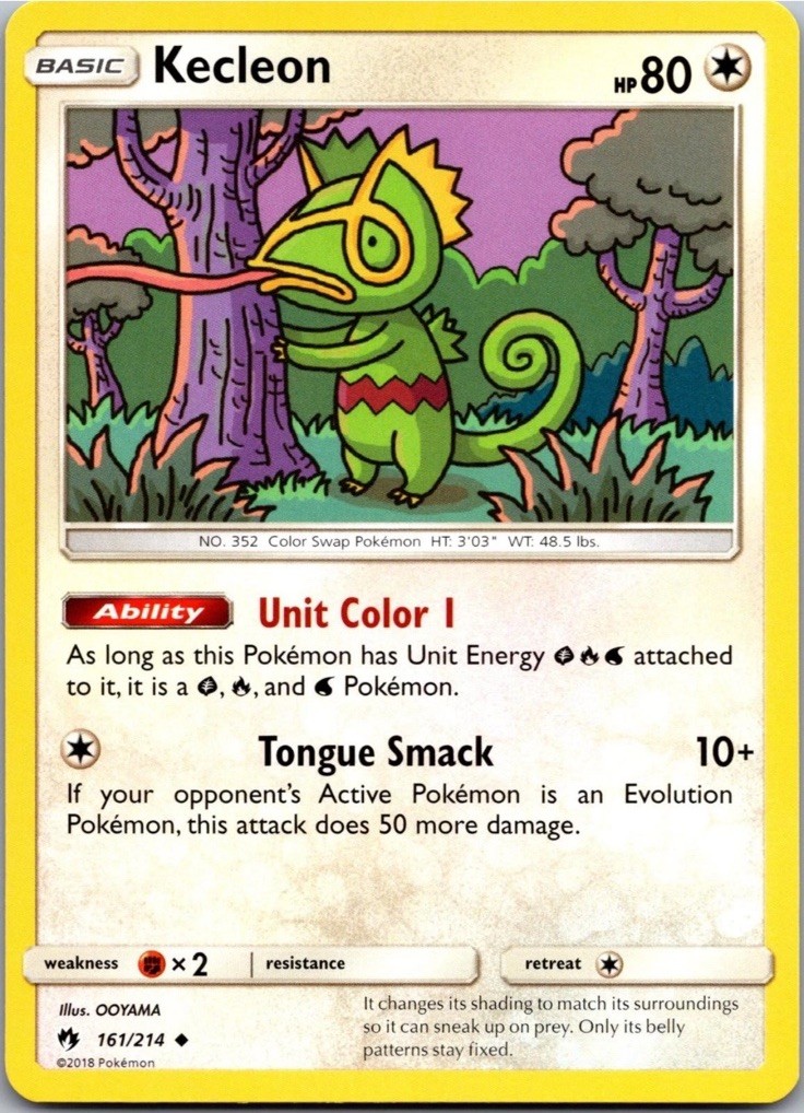 ✨Kecleon 161/214 Uncommon Lost Thunder Pokemon Near Mint