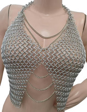 Medieval Chainmail Bra Top, Lightweight Anodized Aluminum, for Women handmade