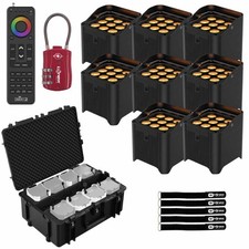 Chauvet DJ Freedom Par Q9 Quad-Color Lights 8-Pack with Charging Case