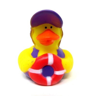 Lifeguard Rubber Duck Purple Sunvisor Orange Life Preserver 2 inch US Seller