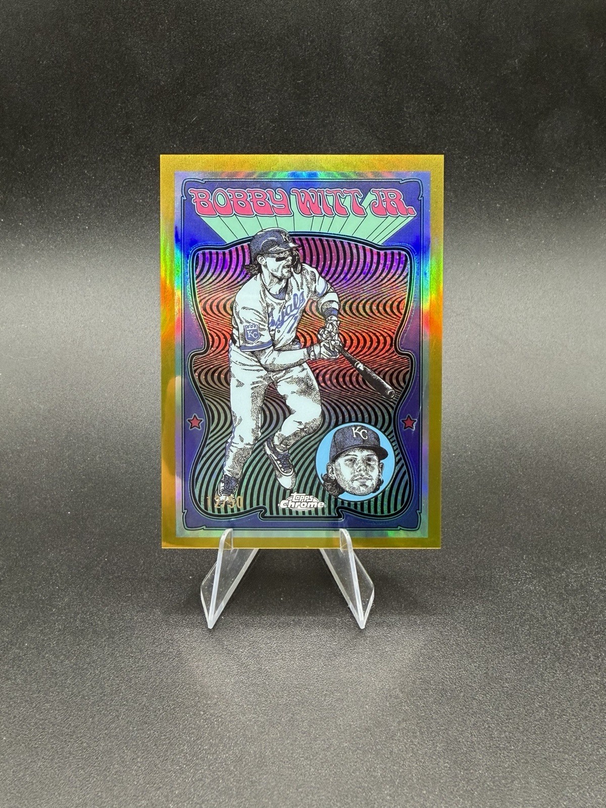 2025 Topps Chrome BOBBY WITT JR ULTRAVIOLET ALL-STARS REFRACTOR GOLD /50 Royals