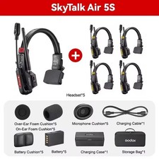 Godox SkyTalk Air 5S 2.4G Full-Duplex Wireless Intercom Headset System 5-Person