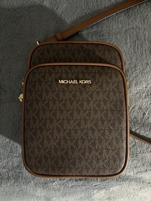 Michael Kors Jet Set Travel Medium Logo Crossbody Bag Brown