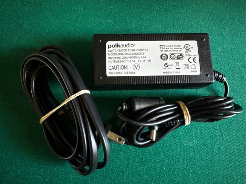 Genuine Polk Audio Surround Bar 3000 Power Supply Cord Charger AC Adapter