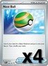4x Nest Ball 084/091 Paldean Fates English Pokemon Card Non Foil Playset x4