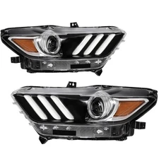 Headlights Assembly Pair For Ford Mustang w/Projector HID Xenon 2015 2016 2017