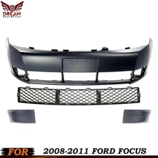 Front Bumper Cover & Lower Grille For 2008-2011 Ford Focus