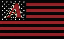 2 Arizona Diamondbacks Vinyl Stickers Stars & Stripes US Flag Design 5x3 Decals