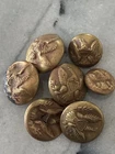 Lot Civil War Eagle Buttons Henry V Allien Scovill Waterbury Antique Brass