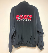 Sams Town Las Vegas Casino Jacket XL Black Embroidered Zip Up USA Made