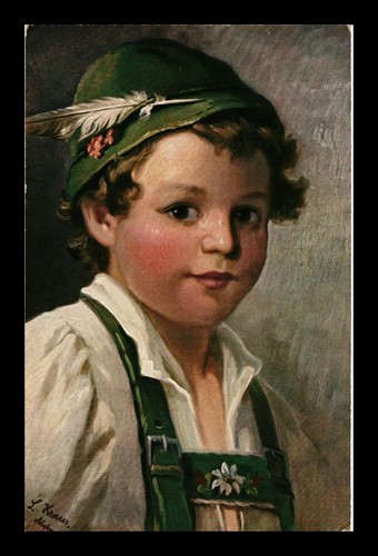 UNPOSTED POSTCARD PORTRAIT OF LITTLE BOY