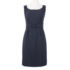 Banana Republic Dress NEW $100 Sz 10 Navy Blue Faux Belt Detail Poly Rayon Dress