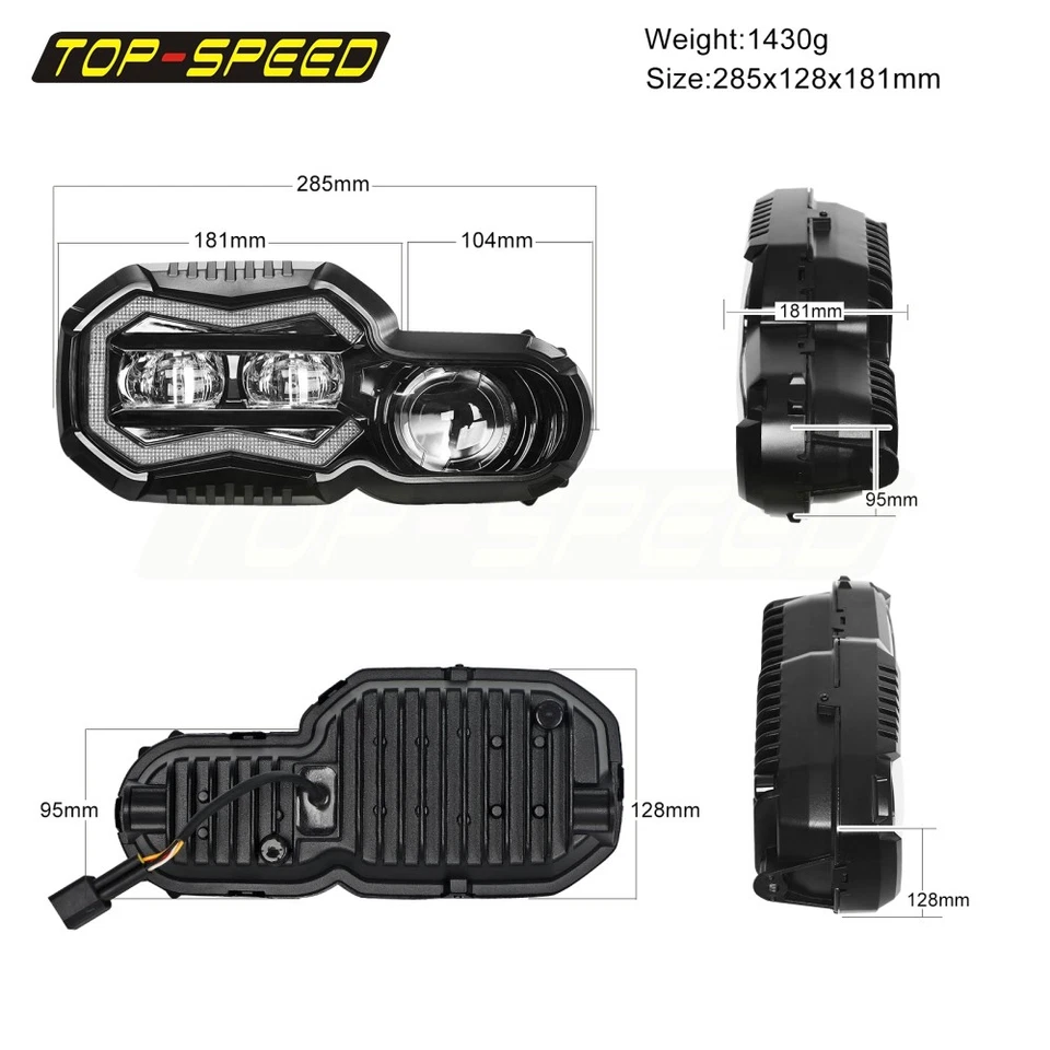 LED Headlights Assembly Daylight Running Light DRL Kit For BMW F700GS 2011-2018 - Image 2 of 4