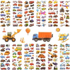 3D Aufkleber für Kinder & Kleinkinder, Transportfahrzeug Auto Sticker Kinder