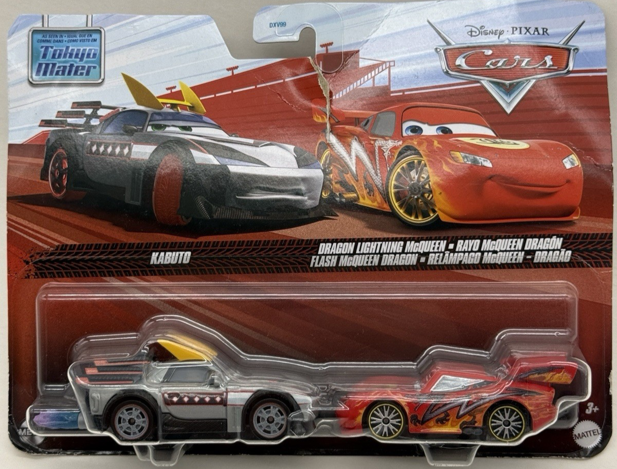 Disney Pixar Cars Kabuto w/Flame & Dragon Lightning McQueen 2 pack