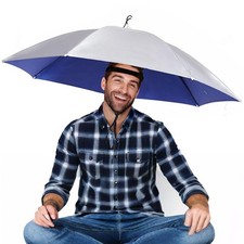 37in Hands-Umbrella Hat for Adult, Waterproof Sun Rain UV Shield Protection O...