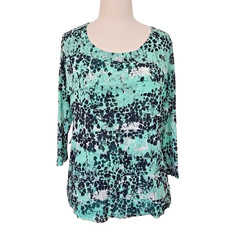 Blusa informal Alfani con capas en capas talla XL elástica de nailon manga 3/4