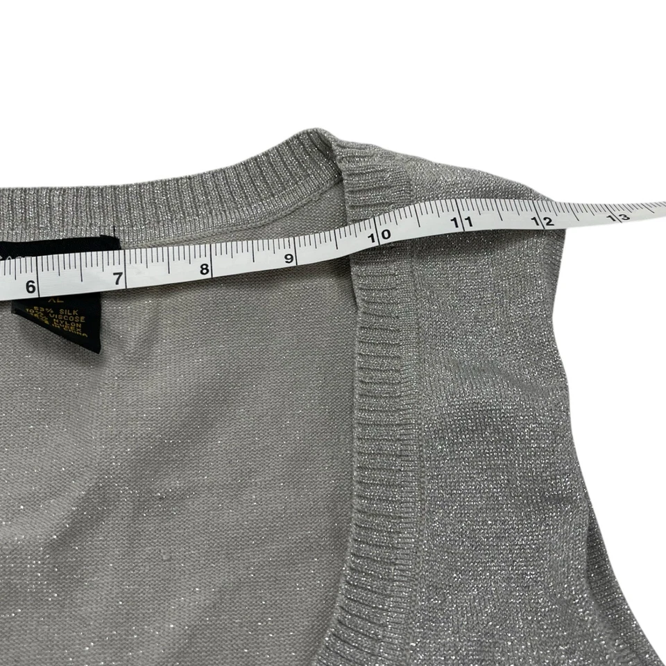 Grace Elements Womens XL Silver Sleeveless Silk Viscose Blouse Tank Top Stretch - Image 4 of 4