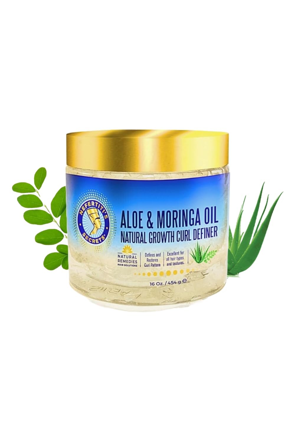 Nefertiti's Secrets Natural Growth Curl Definer Gel | Aloe Vera and Moringa Oil