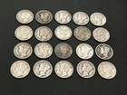 20  Mercury dimes,  various dates, circulated, 90% Silver